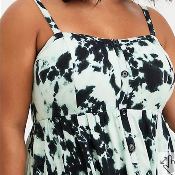 torrid Dresses & Skirts - Torrid mint & black tie dye dress 1X new